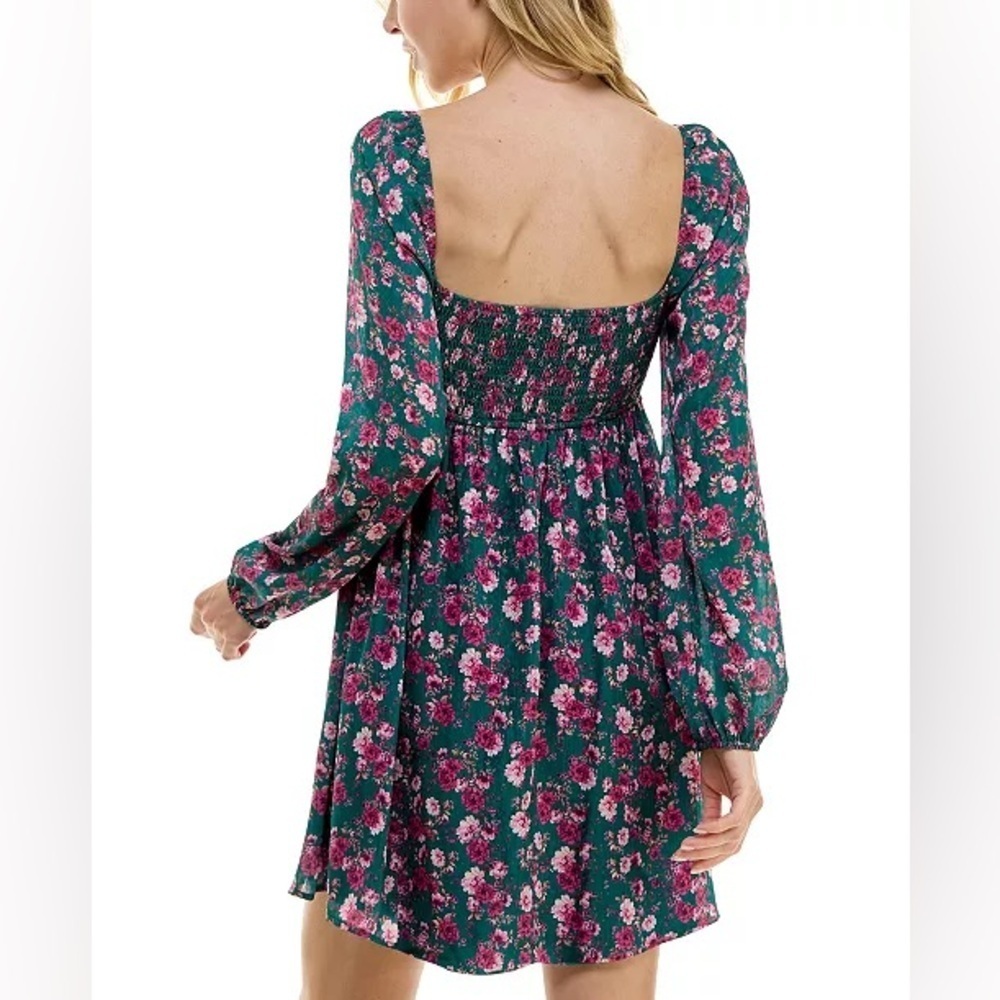 Floral Long Sleeve Dress with Bow - Picture 2 of 5